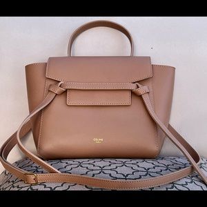 New Celine Nano Belt Bag in Grained Calfskin in Rose w/ Dust Bag